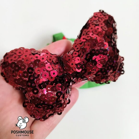 Disney Mickey Holiday Christmas Dress with Sequin Bow Labubu Outfit - Picture 3 of 7